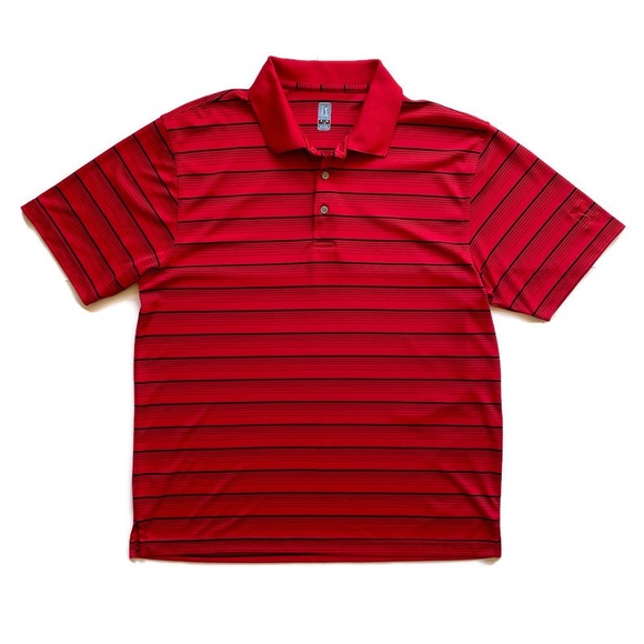 PGA Tour Men’s Dri Fit Golf Polo Shirt Red & Black - Size XL - Picture 1 of 4